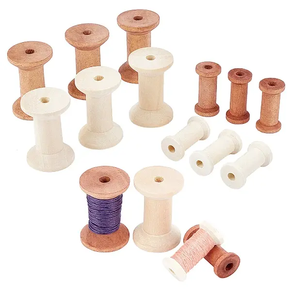 16Pcs 4 Style Wooden Empty Spools for Wire
