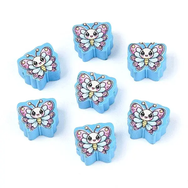 Printed Handmade Polymer Clay Beads