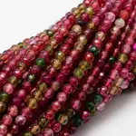Faceted Natural Agate Round Beads Strands