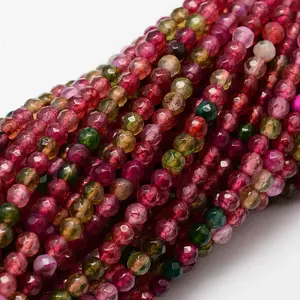 Faceted Natural Agate Round Beads Strands