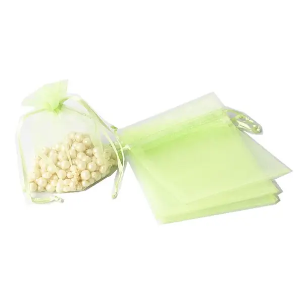100Pcs Rectangle Organza DIY Craft Drawstring Bags