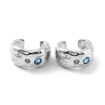 Rack Plating Brass Micro Pave Cubic Zirconia Cuff Earrings for Women