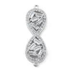 Rack Plating Brass Clear Cubic Zirconia Infinity Connector Charms