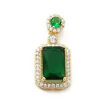 Brass Micro Pave Clear Cubic Zirconia Pendants