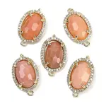 Natural Sunstone Faceted Oval Links