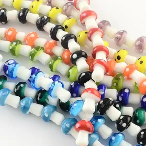 Mushroom Handmade Lampwork Beads Strands