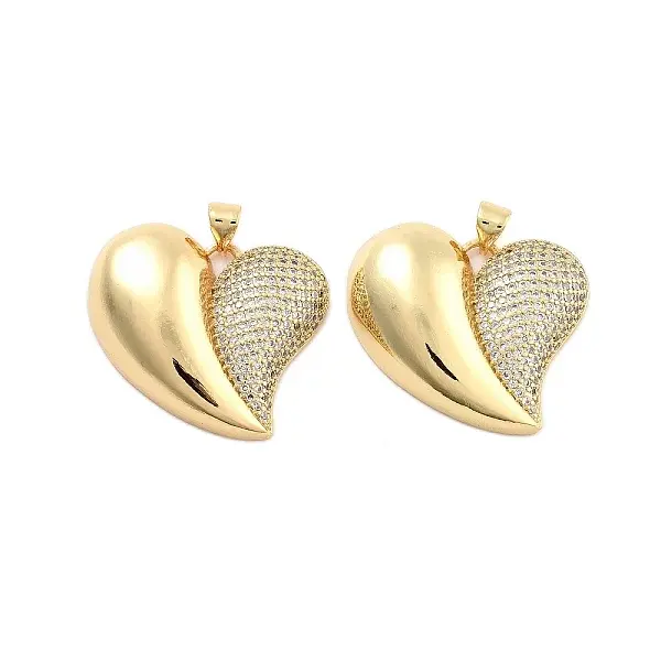 Brass Pave Clear Cubic Zirconia Pendants