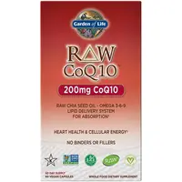 Garden of Life Raw CoQ10 kapsle pro normální funkci srdce a cév 60 cps
