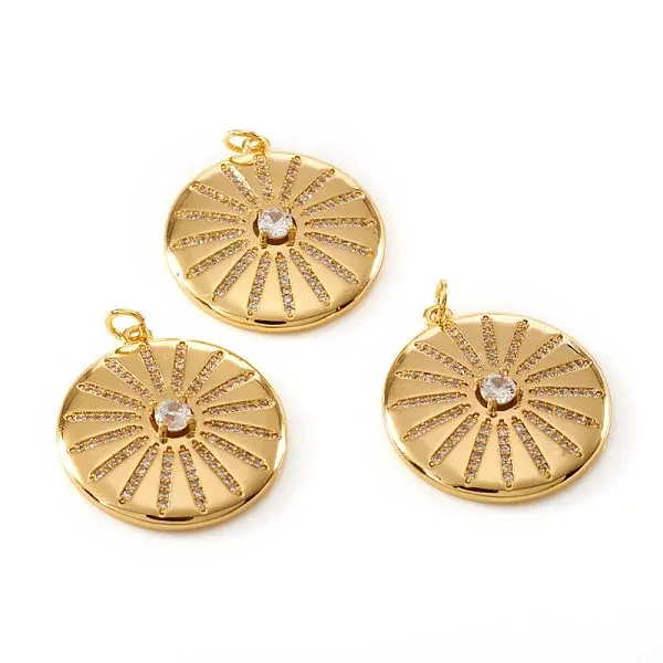 Brass Micro Pave Cubic Zirconia Pendants