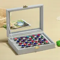 Flock with Glass Rings Jewelry Display Box