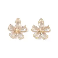 Brass Micro Pave Clear Cubic Zirconia Pendants