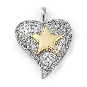 Brass Micro Pave Cubic Zirconia Pendants