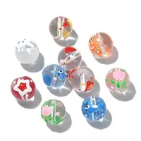 32Pcs 8 Styles Transparent Handmade Lampwork Beads