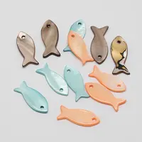 Dyed Shell Fish Pendants