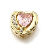 Brass Cubic Zirconia Heart Multi-Strand Links