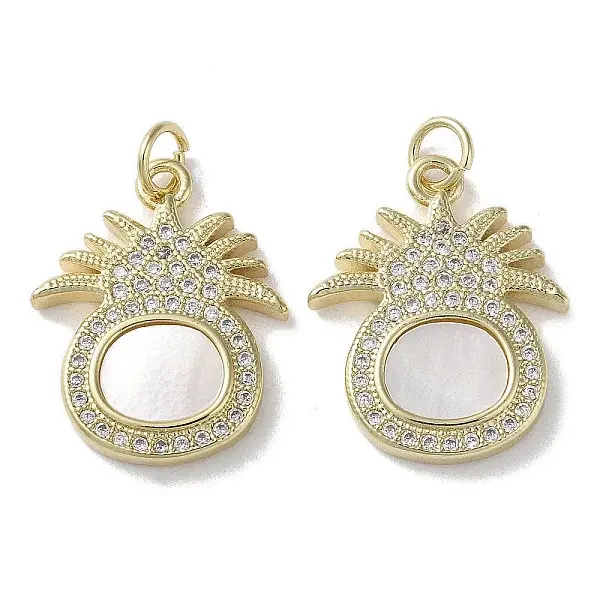 Brass Micro Pave Cubic Zirconia Pendants
