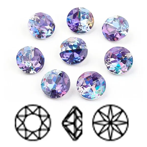 Pointed Back & Back Plated K9 Glass Rhinestone Cabochons