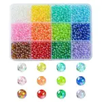 2400Pcs 12 Colors Eco-Friendly Transparent Acrylic Beads