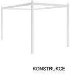 Nebesa nad postel 100x200cm ballerina, konstrukce - bílá