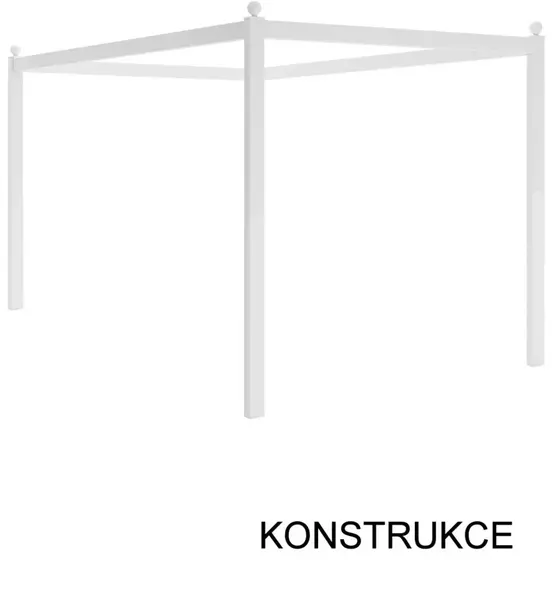 Nebesa nad postel 100x200cm ballerina, konstrukce - bílá