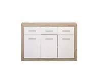 Široká kombinovaná komoda shine - dub šedý/bílá