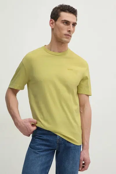 Bavlněné tričko Calvin Klein žlutá barva