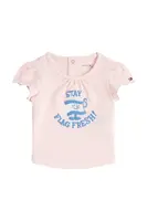 Kojenecké tričko Tommy Hilfiger růžová barva, KN0KN02025