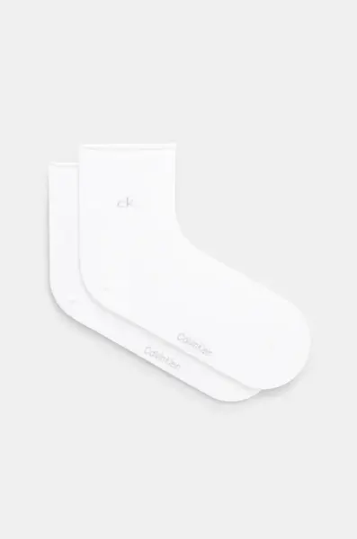 Ponožky Calvin Klein 2-pack dámské, bílá barva, 701229681