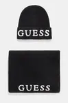 Čepice a šála Guess černá barva, GFBOXW P4402