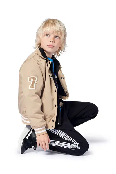 Dětské kalhoty Karl Lagerfeld černá barva, s aplikací, Z30418
