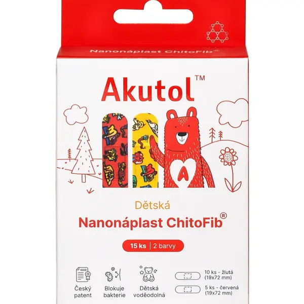 Akutol Nanonáplast ChitoFib® dětské balení 15 ks