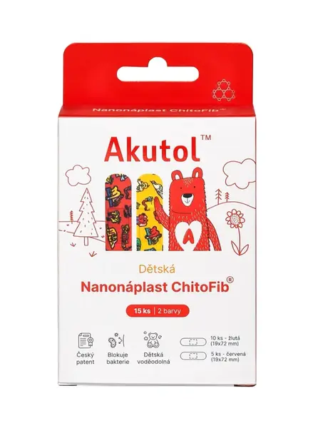 Akutol Nanonáplast ChitoFib® dětské balení 15 ks