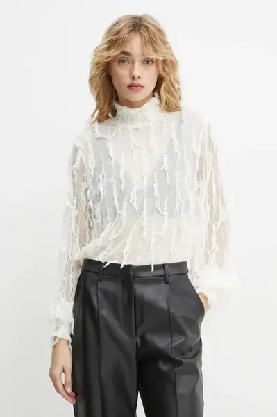 Halenka MUNTHE SKALLO dámská, béžová barva, s aplikací, 244102824440