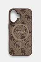 Obal na telefon Guess iPhone 16 6.1 hnědá barva, GUHMP16SG4GFRW