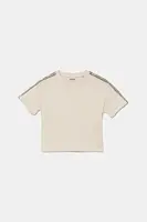 Dětské bavlněné tričko Guess béžová barva