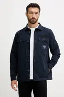 Bavlněná košile Barbour Bidlam Overshirt tmavomodrá barva, regular, s klasickým límcem, MOS0368
