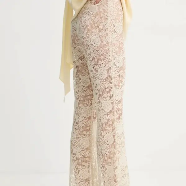 Kalhoty Day Birger et Mikkelsen Toby dámské, béžová barva, zvony, high waist, DAY65243765