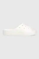 Pantofle Crocs Classic Platform Slide dámské, bílá barva, na platformě, 208180