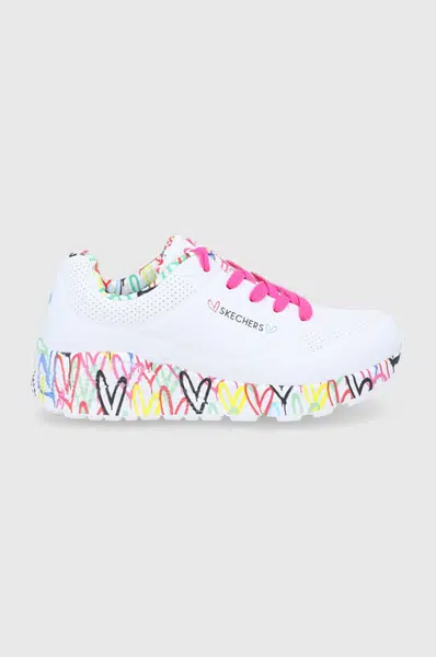 Dětské boty Skechers bílá barva