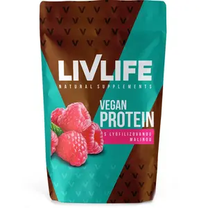 Livlife Vegan Protein s lyofilizovanou malinou 490 g