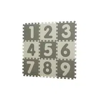 BabyDan Hrací podložka puzzle Grey s čísly 90 x 90 cm