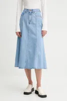 Džínová sukně Levi's modrá barva, midi, áčková, A8730