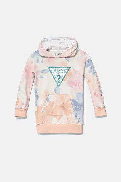 Dětské bavlněné šaty Guess modrá barva, mini, oversize, K5RK08 KA6R4