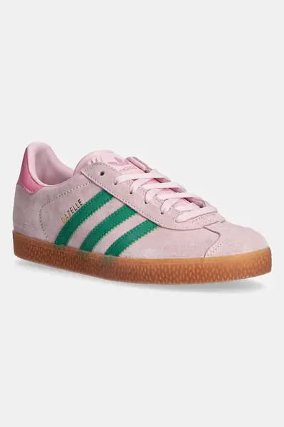 Dětské semišové sneakers boty adidas Originals GAZELLE růžová barva, JP7128