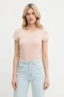 Bavlněné tričko G-Star Raw dámské, fialová barva, D24533-4107