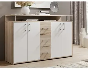 Komoda Drift, dub sonoma/bílá