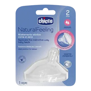 CHICCO Dudlík na láhev Natural Feeling 2m+