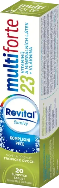 REVITAL Multi forte Tropické ovoce 20 šumivých tablet