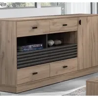 Široká komoda Almo, 155 cm, dub estana/antracit