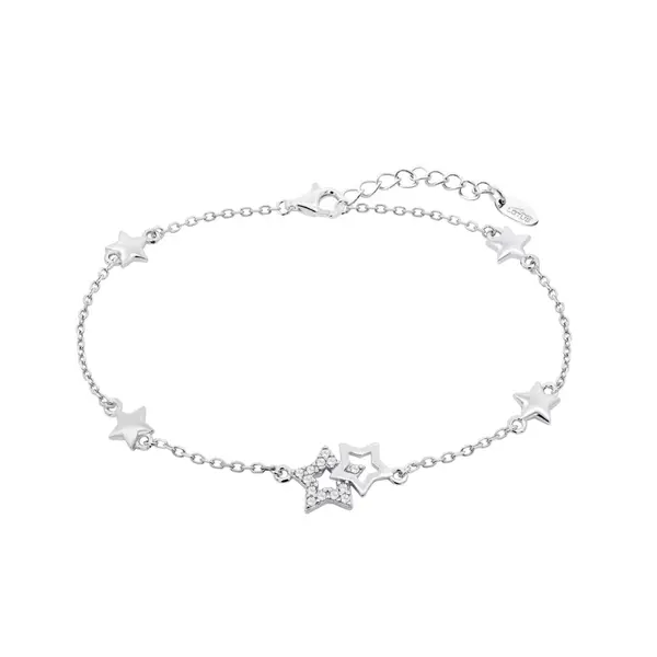Lotus Silver Hravý stříbrný náramek s hvězdičkovými přívěsky Trendy LP3177-2/1